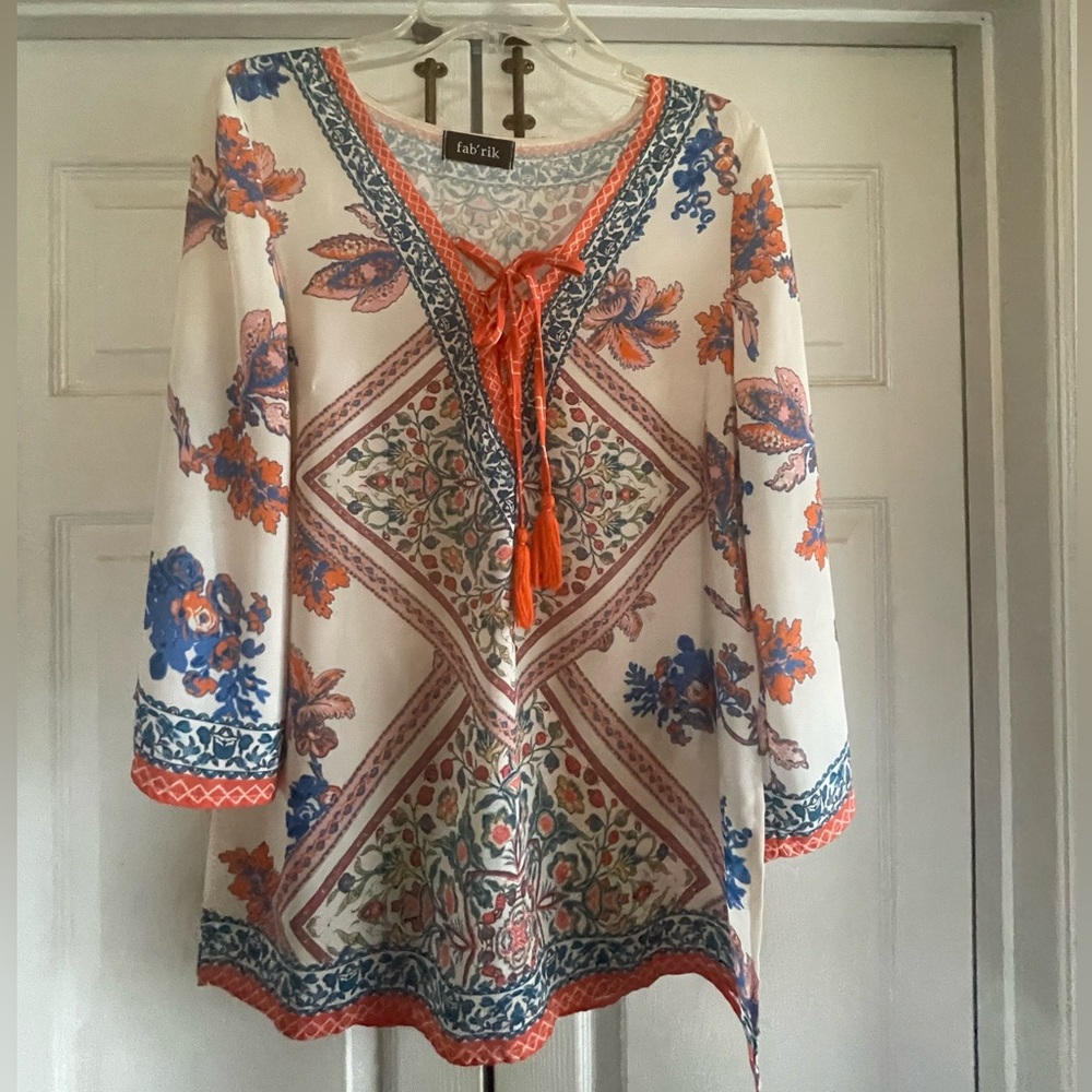 Fab'rik Floral Tunic with Tassels